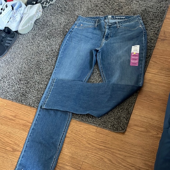 Lee riders jeans mid rise straight size 16 long - Picture 1 of 6